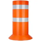 Słupek parkingowy blokujący ostrzegawczy | PCV, 90 cm, na stopie, gruby, szeroki